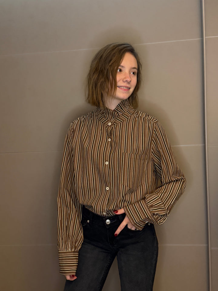 🤎 CHEMISE COCO RAYÉE – ÉLÉGANCE & INTEMPOREL