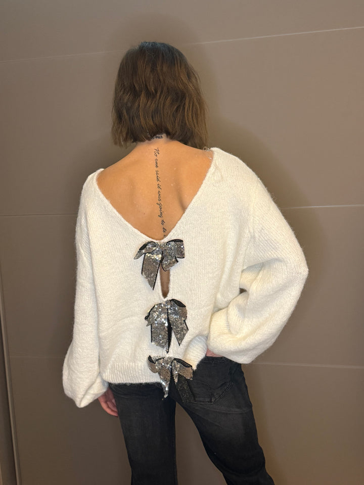 🧶 Pull “Nœuds Pailletés” Gabriela