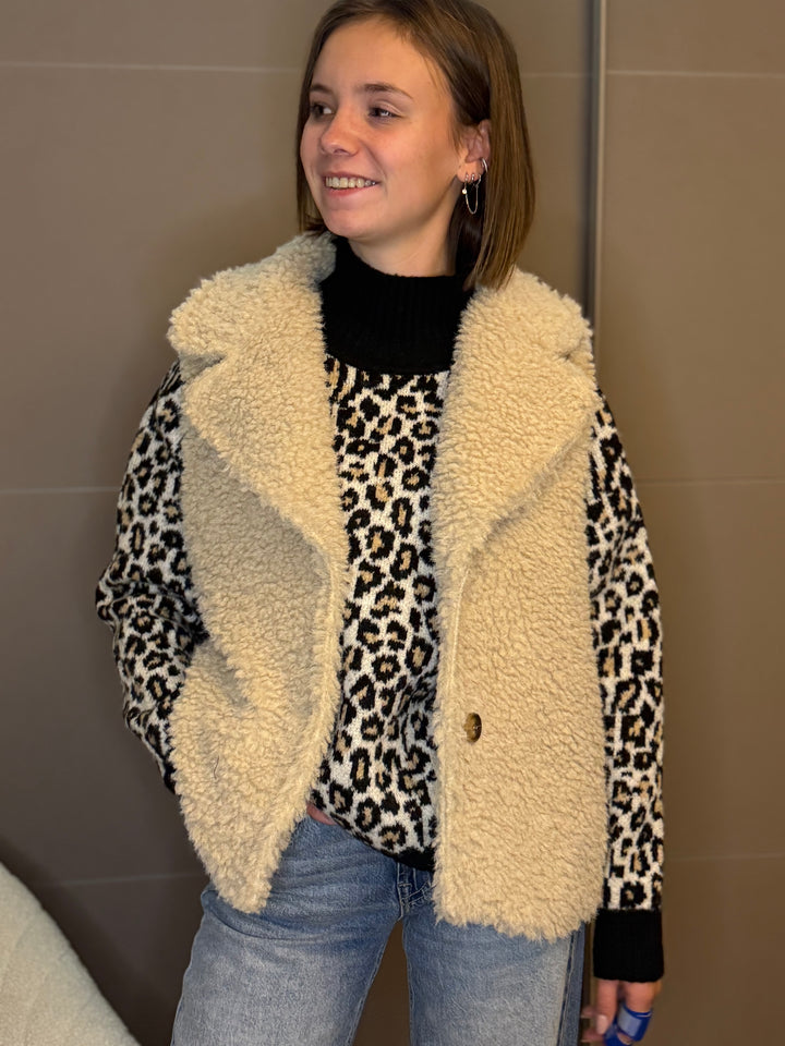 🧥✨ Gilet sans manches bouclette “ROCK” femme (beige • camel • chocolat)