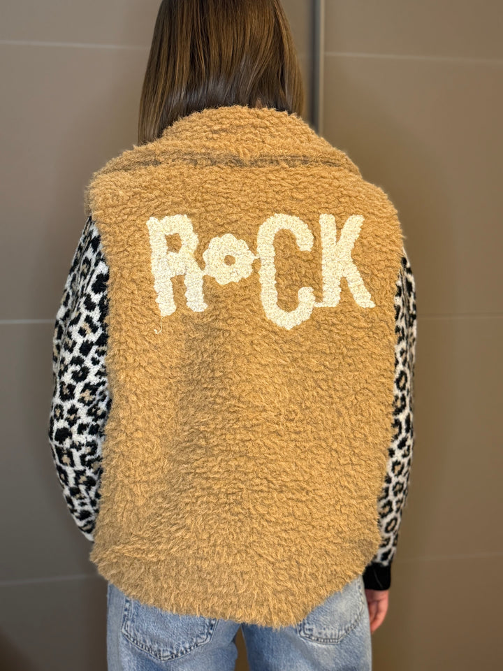 🧥✨ Gilet sans manches bouclette “ROCK” femme (beige • camel • chocolat)