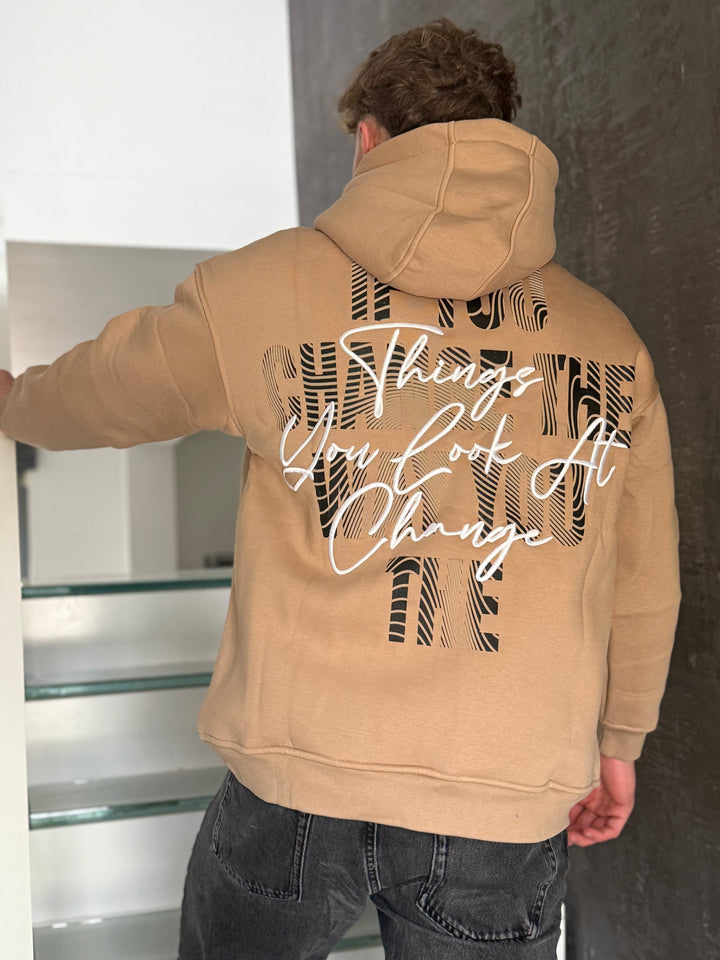 Sweat à capuche beige sable “Pierre” – Style streetwear doux et affirmé